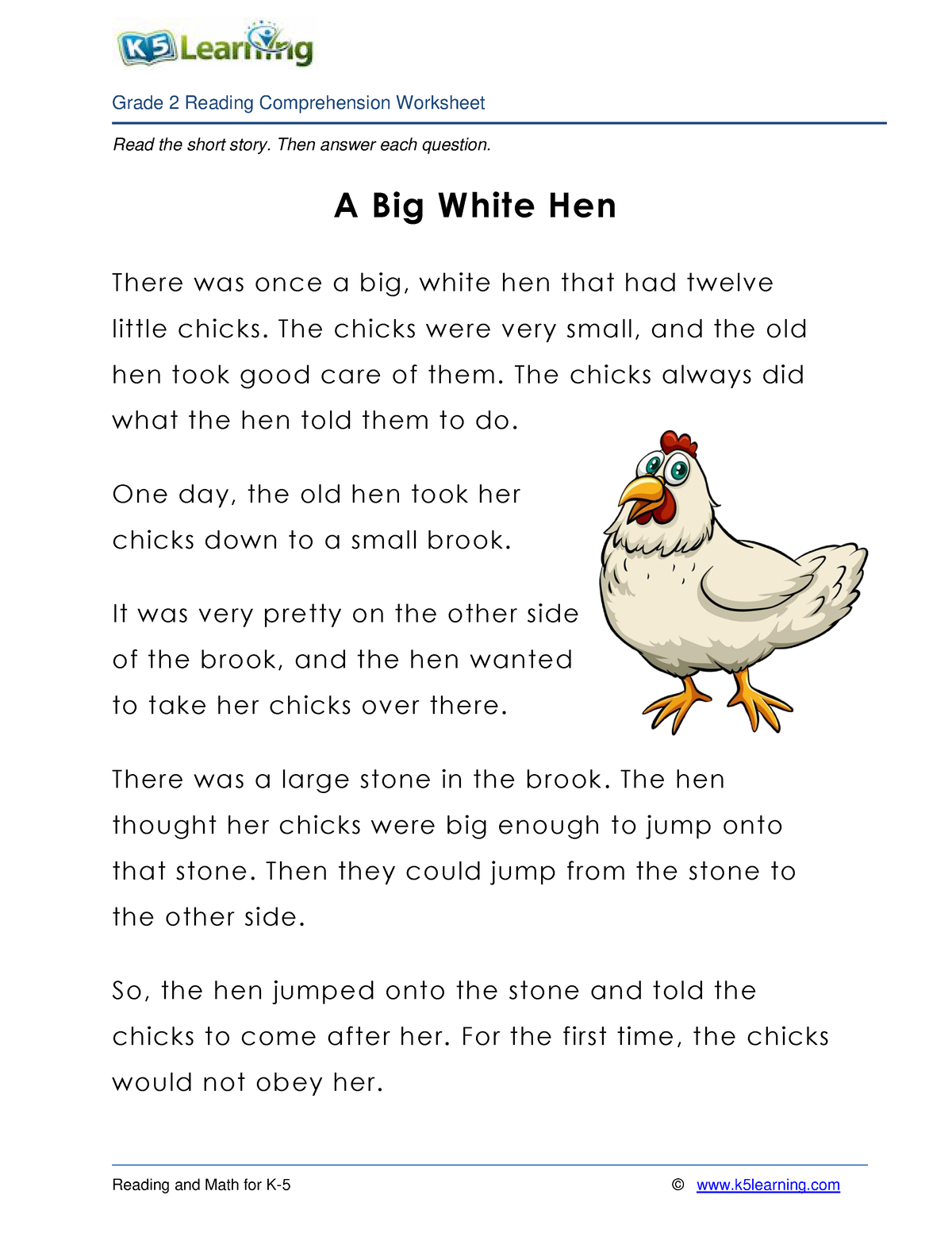 Grade 2 story hen - Aaa - Information Technology - UCP - Studocu