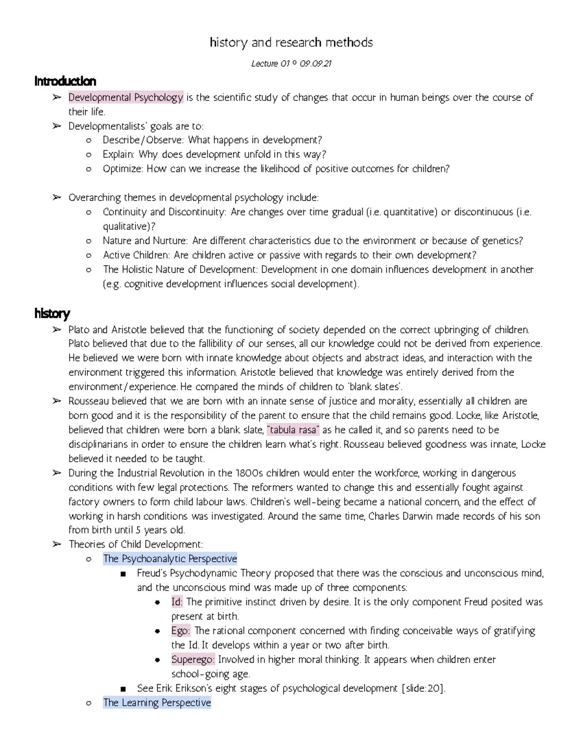 Lecture 1 [PSYB 20] - history and research methods Lecture 01 ⚬ 09 ...