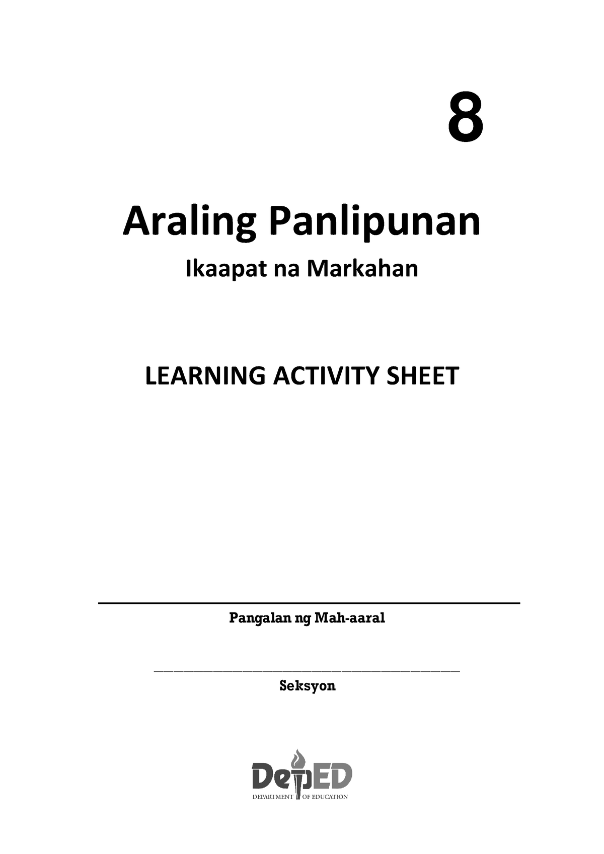 AP 8 LAS Q4 Final Ito - 4th Quarter Lesson In Araling Panlipunan - 8 ...