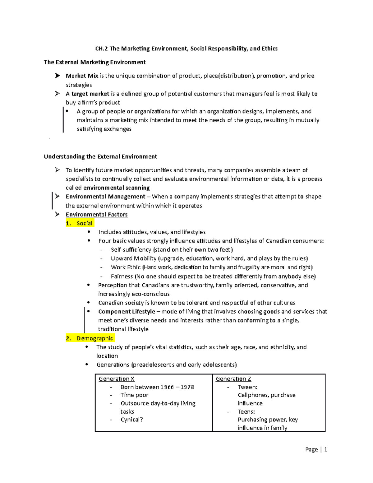 CH 2 The Marketing Environment, Social Responsibility, and Ethics ...