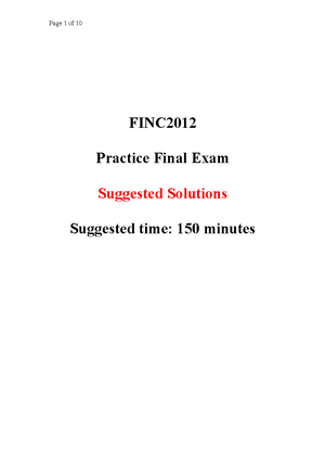 FINC2012 finals study - FINC2012 finals study TOPIC 5 – OPTIONS AND ...