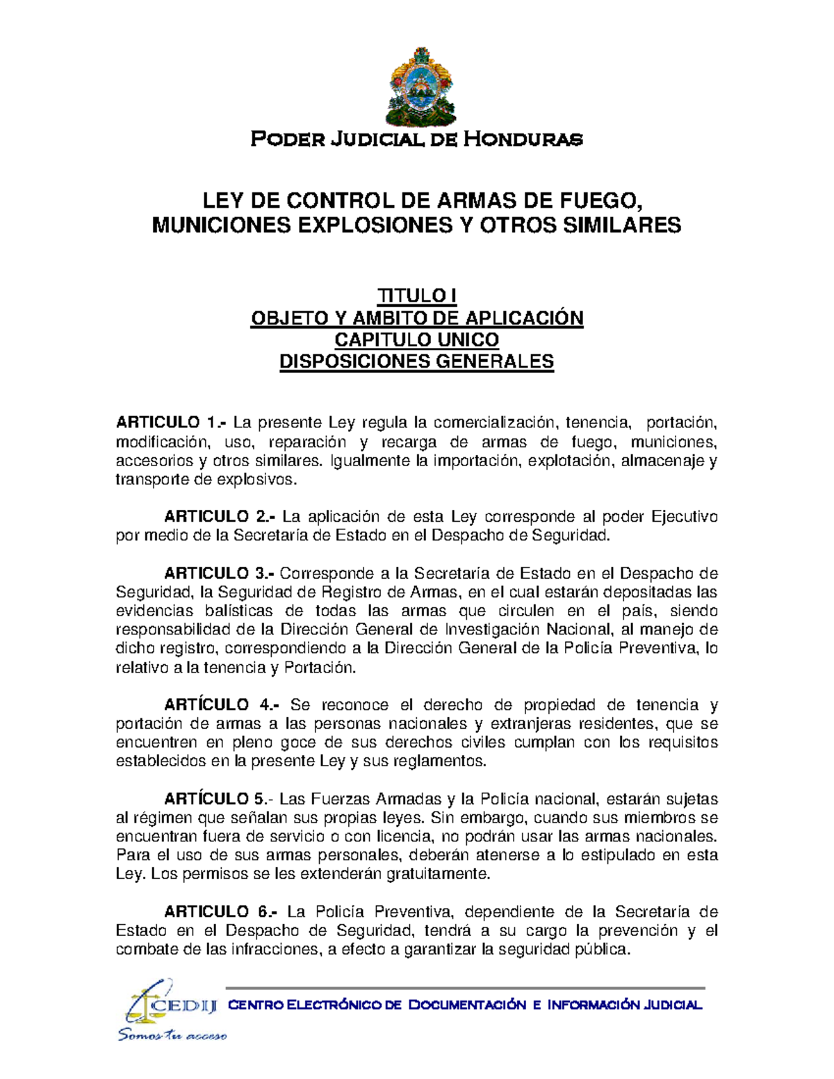 Ley de Control de Armas de Fuego Municiones Explosivos y Otros