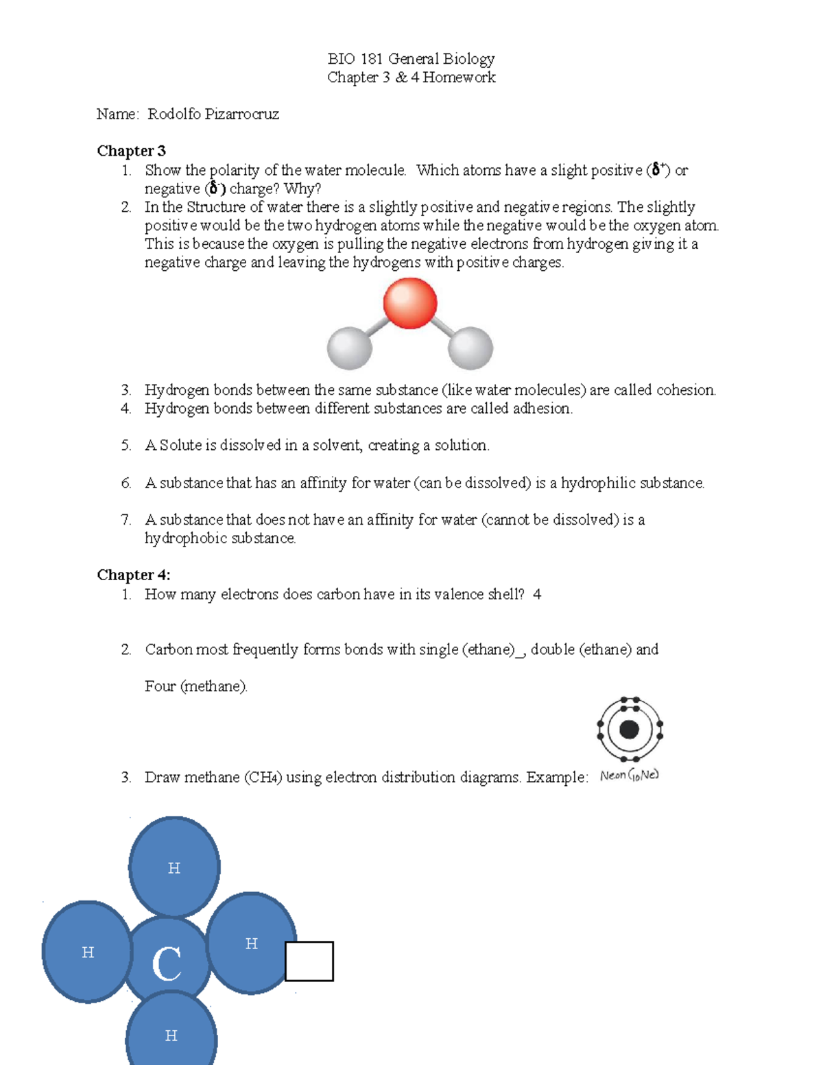 biology chapter 3 homework