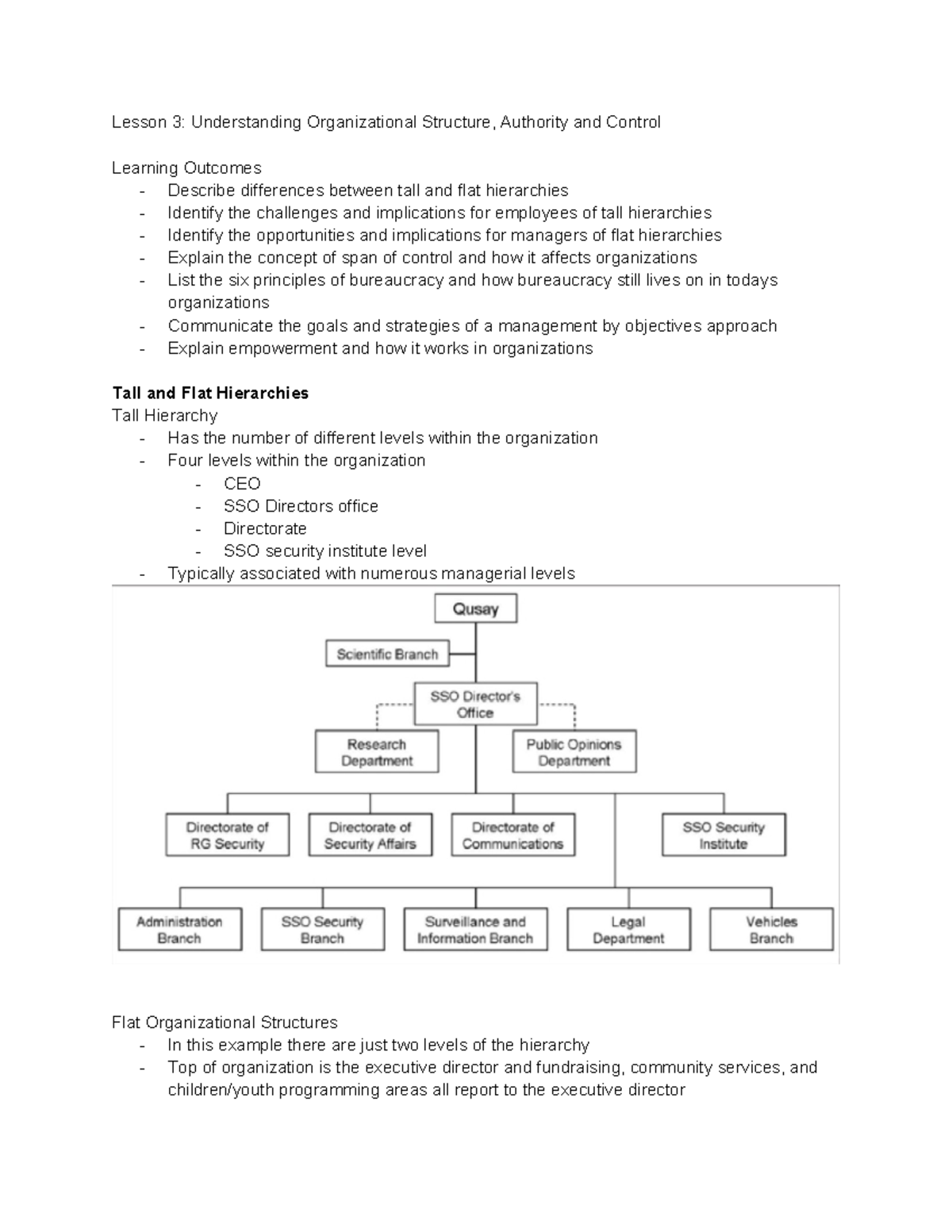 Lesson 3 Understanding Organizational Structure, Authority and Control ...