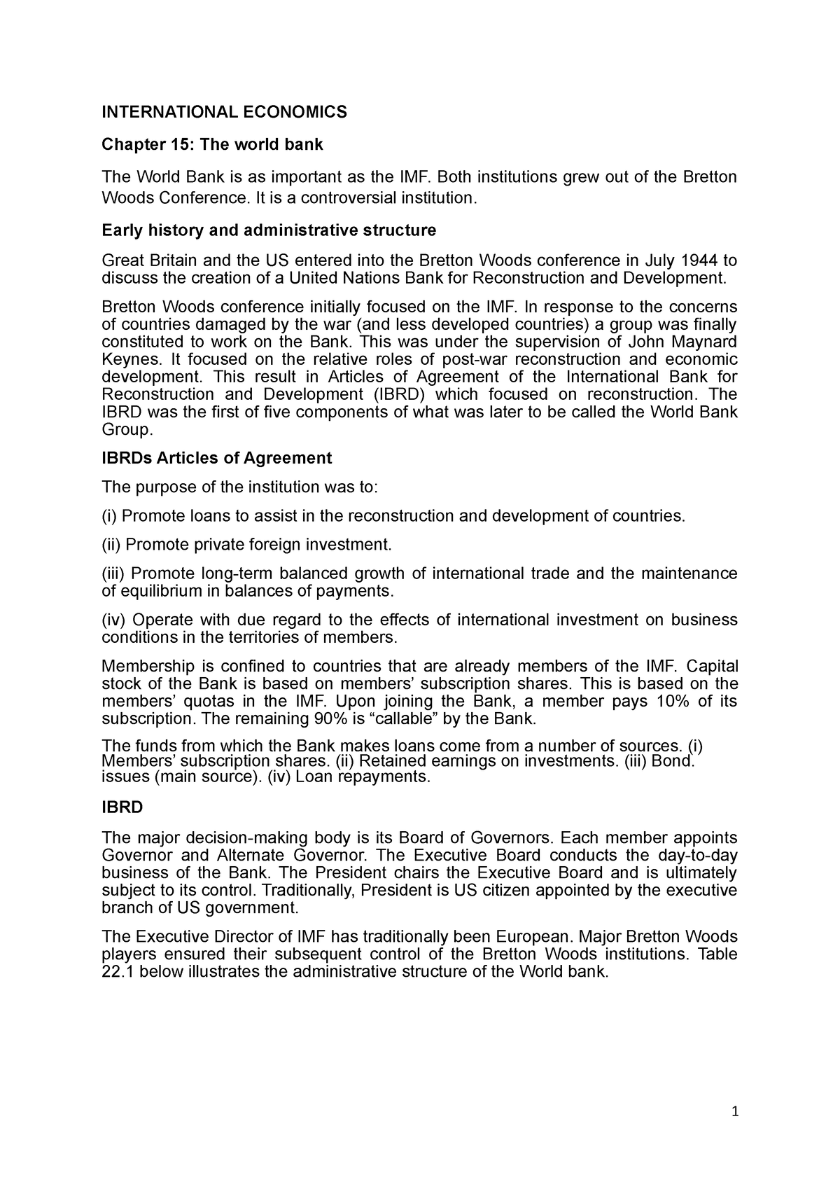 Chapter 15 International Economics - INTERNATIONAL ECONOMICS Chapter 15 ...