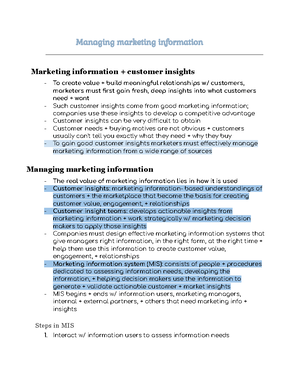 Chapter 1 notes - creating customer value and engagement What is ...