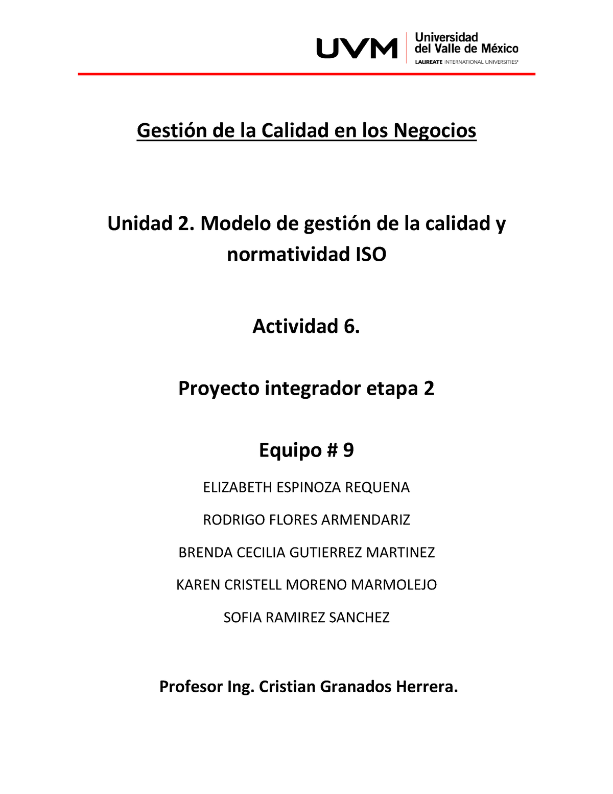 A6 Eq 9 Cccc GestiÛn De La Calidad En Los Negocios Unidad 2 Modelo De GestiÛn De La 2128