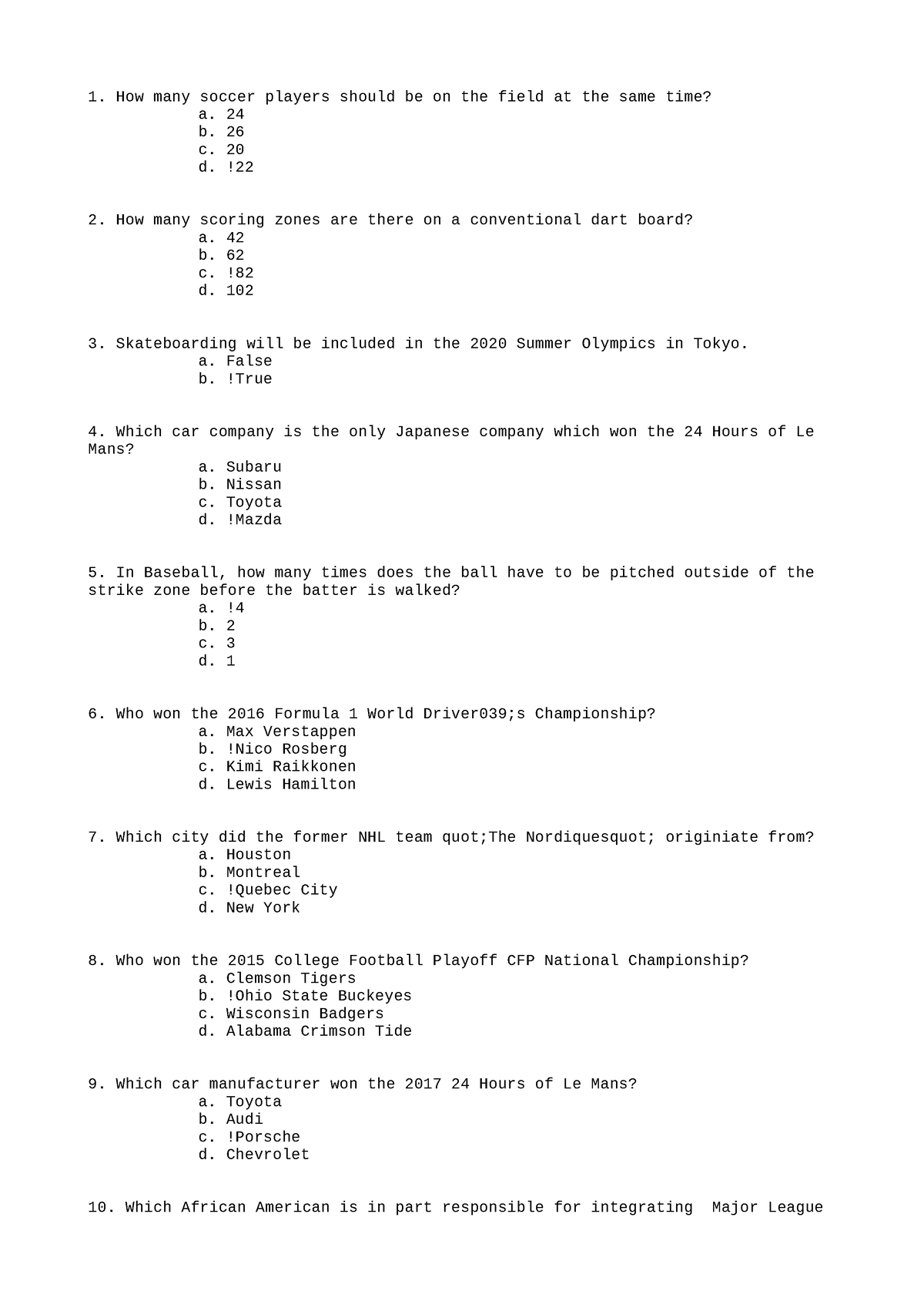 FASH307 Cheat Sheet 6 - abcd - How many soccer players should be on the ...