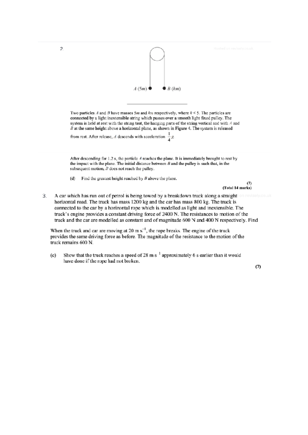 A Level Maths Pulley Question LG0106 Studocu