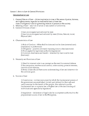 Lesson 2 LAW ON OBLIGATIONS AND CONTRACT - Accountancy - Xavier - Studocu