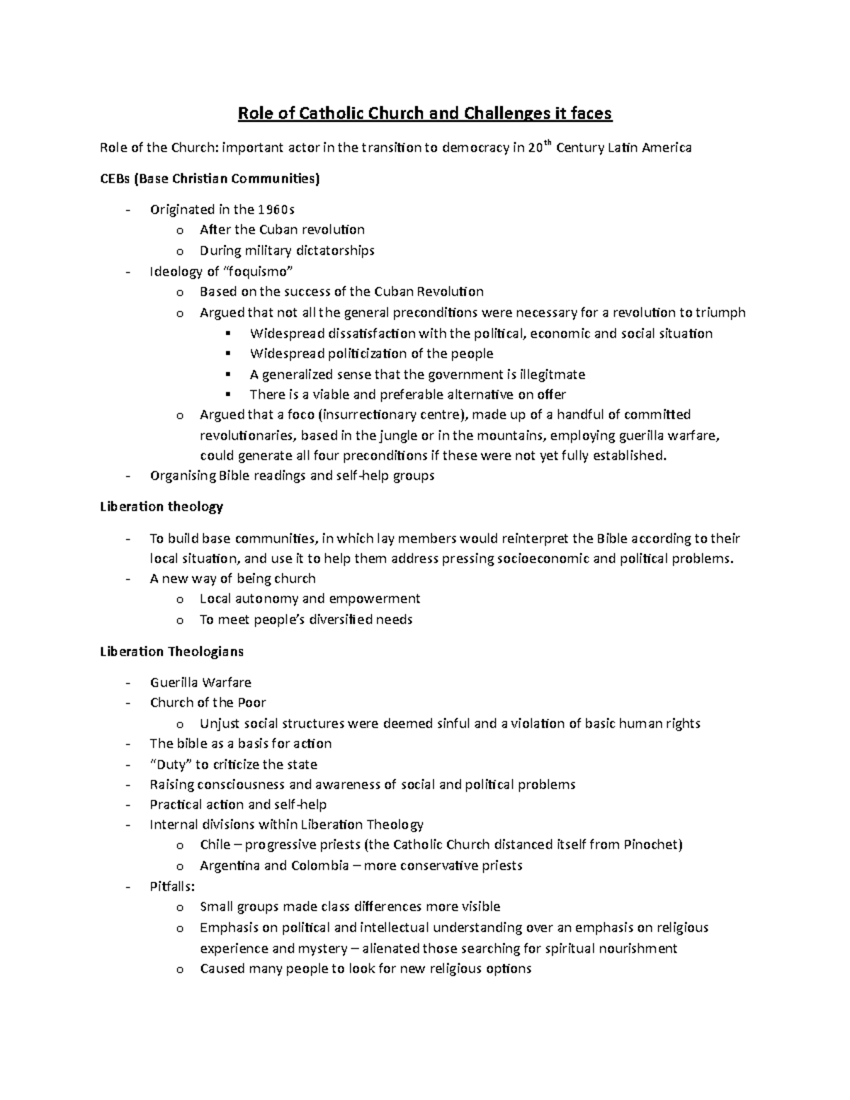 Role of the Church - Role of Catholic Church and Challenges it faces ...