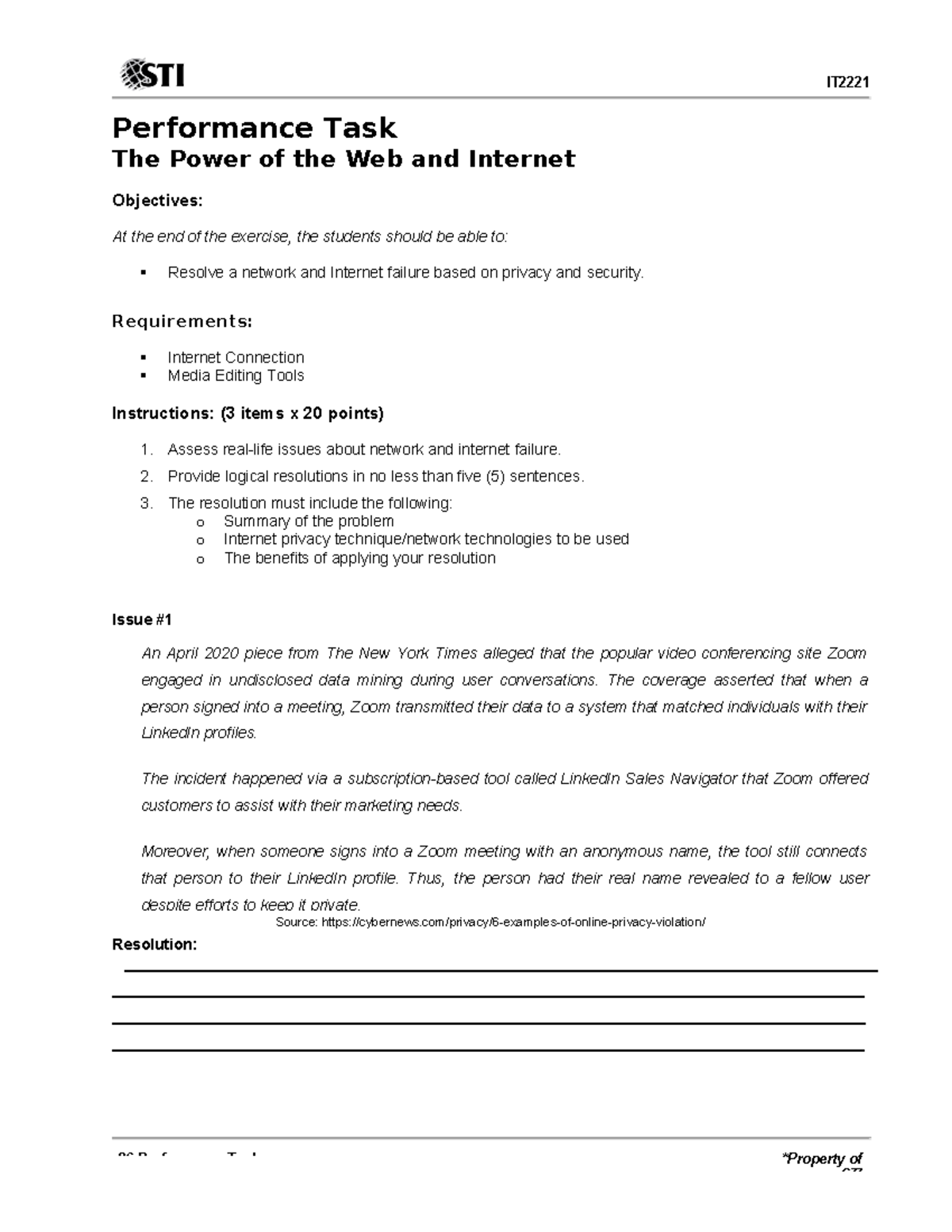 06 Performance Task 1 - Summary Bachelor of Science in Information ...