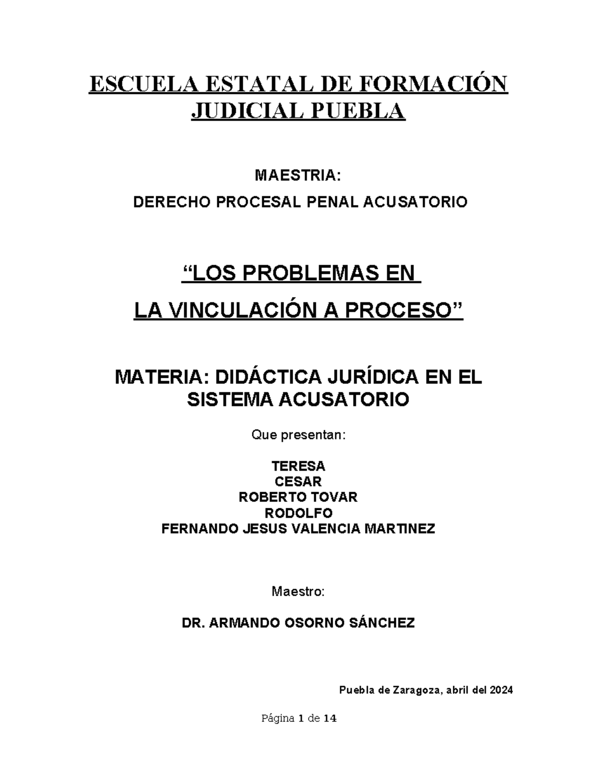 Didáctica Jurídica Trabajo - ESCUELA ESTATAL DE FORMACIÓN JUDICIAL ...