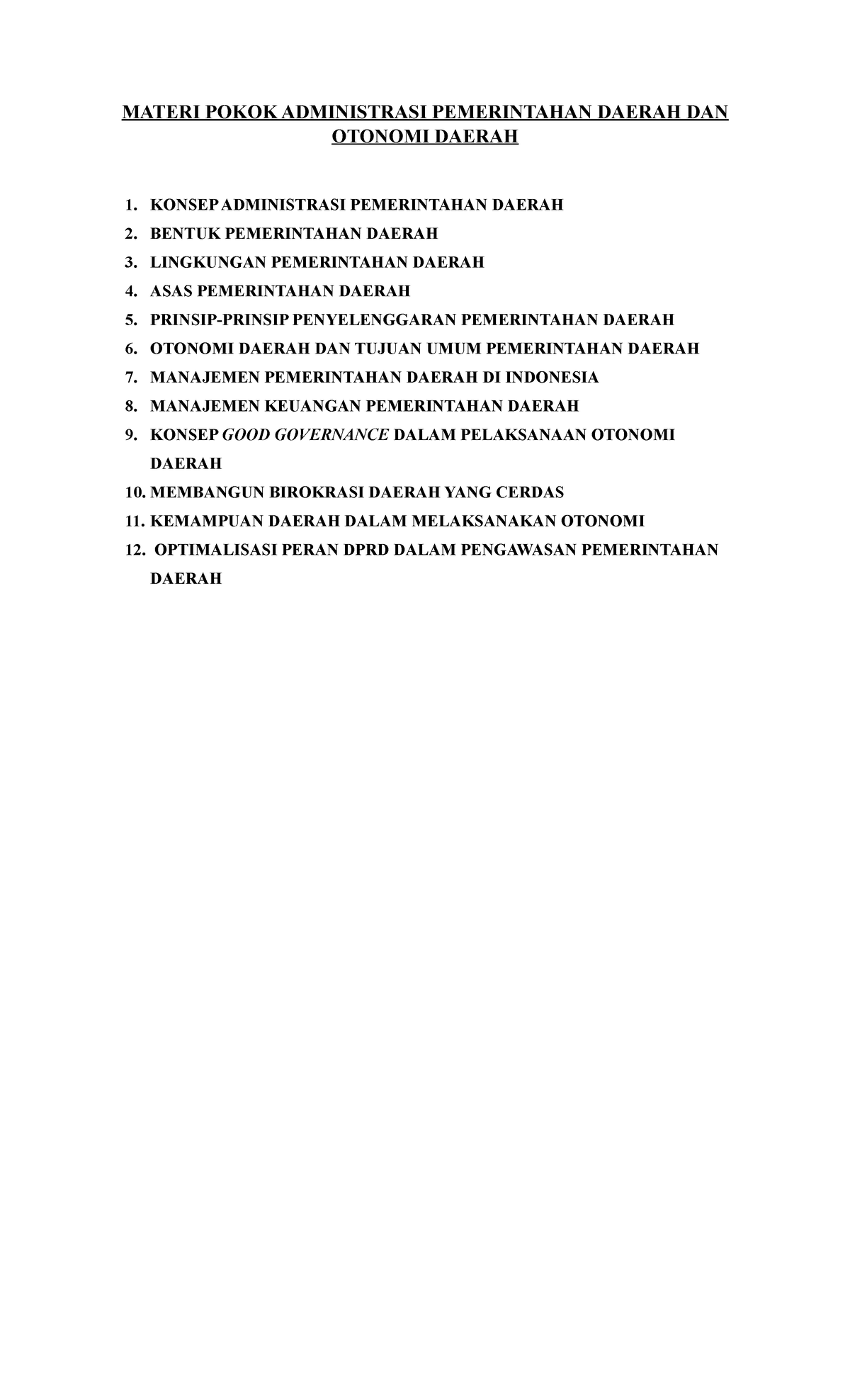 Materi Pokok Administrasi Pemerintahan Daerah DAN Otonomi Daerah ...