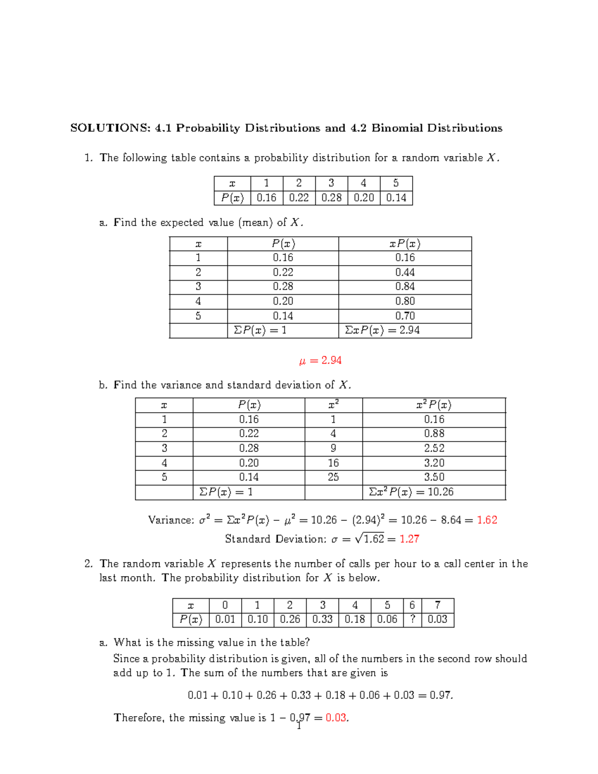 Acti2 part 3 10 - Probability quetions - SOLUTIONS: 4 Probability ...