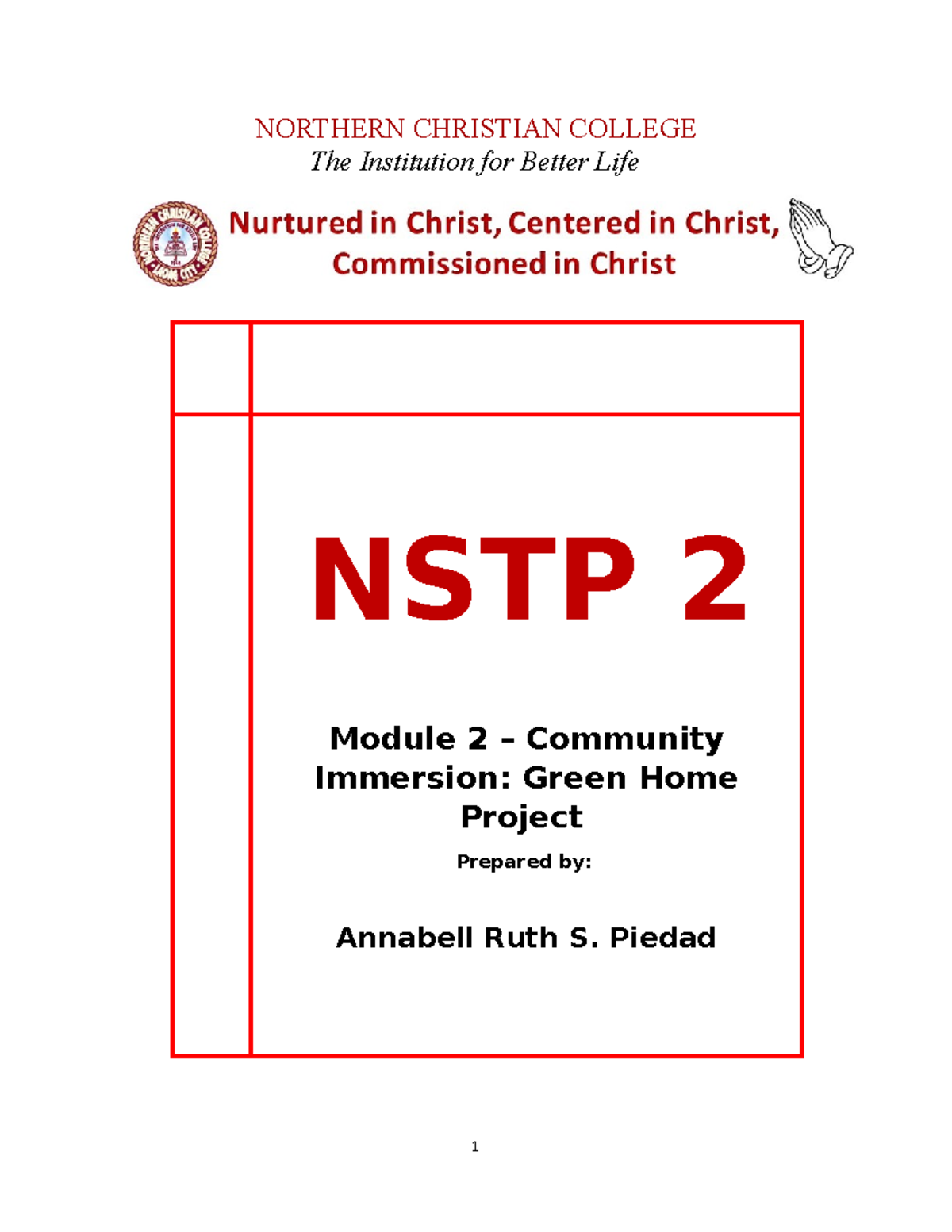 NSTP 2 Module 2 - NSTP is a program designed to develop the youth's ...
