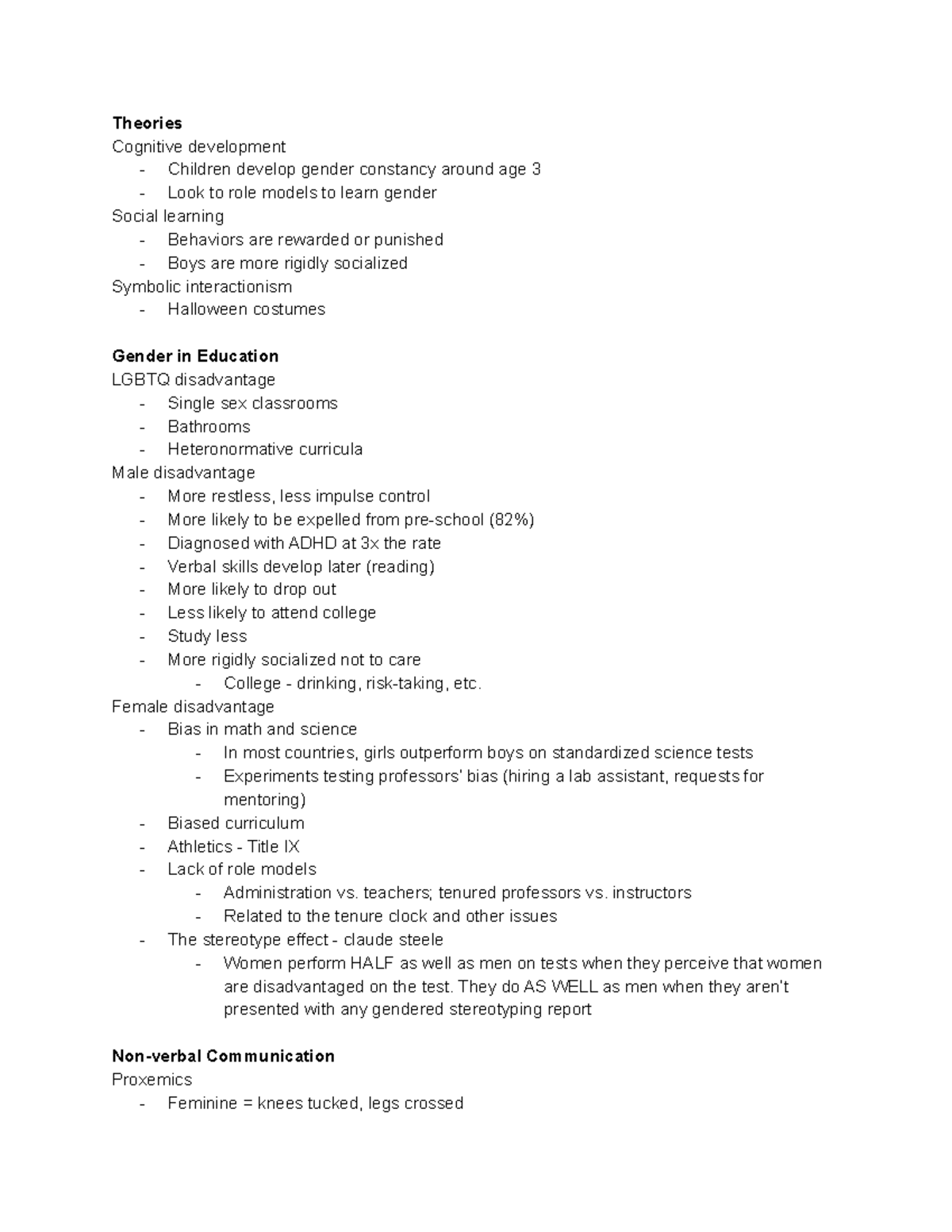 Gender and Communication Exam 2 - Theories Cognitive development ...