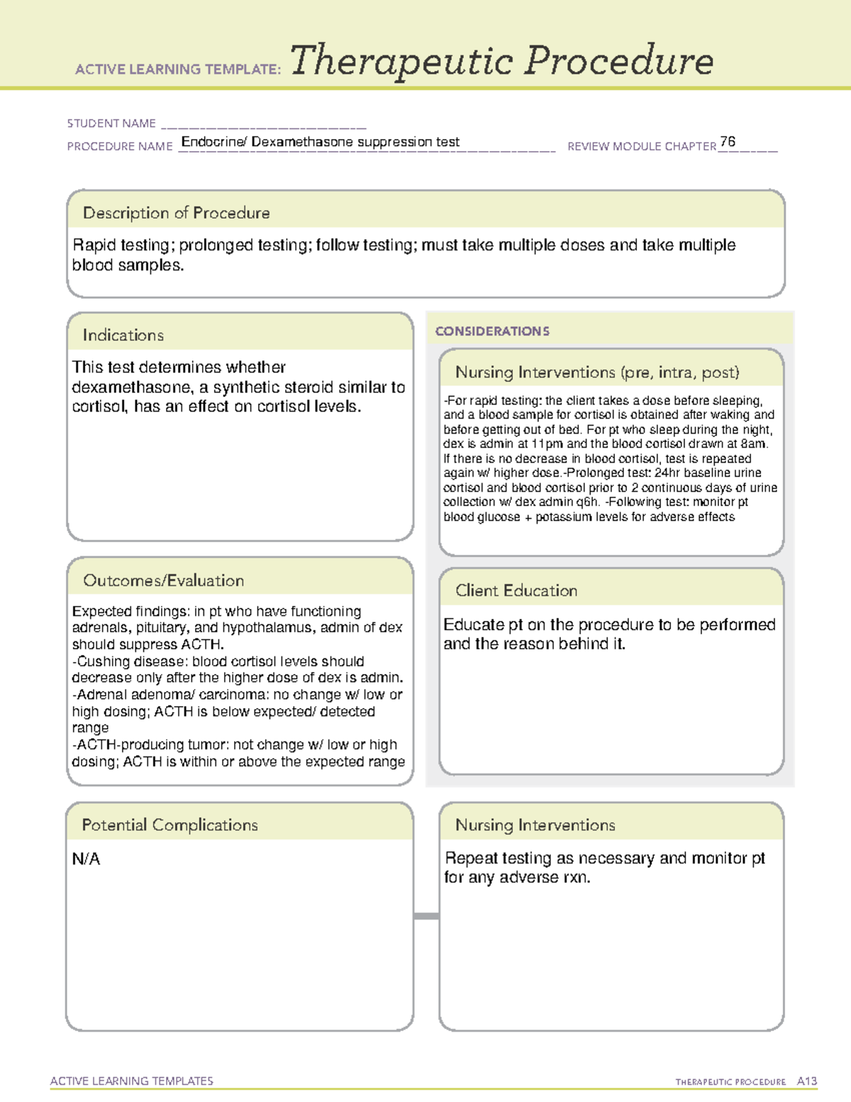 2. Dexamethasone suppression test Therapeutic Procedure form - ACTIVE ...