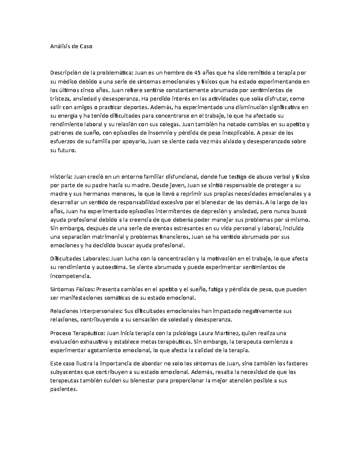 Análisis de Caso - Análisis de Caso Descripción de la problemática ...