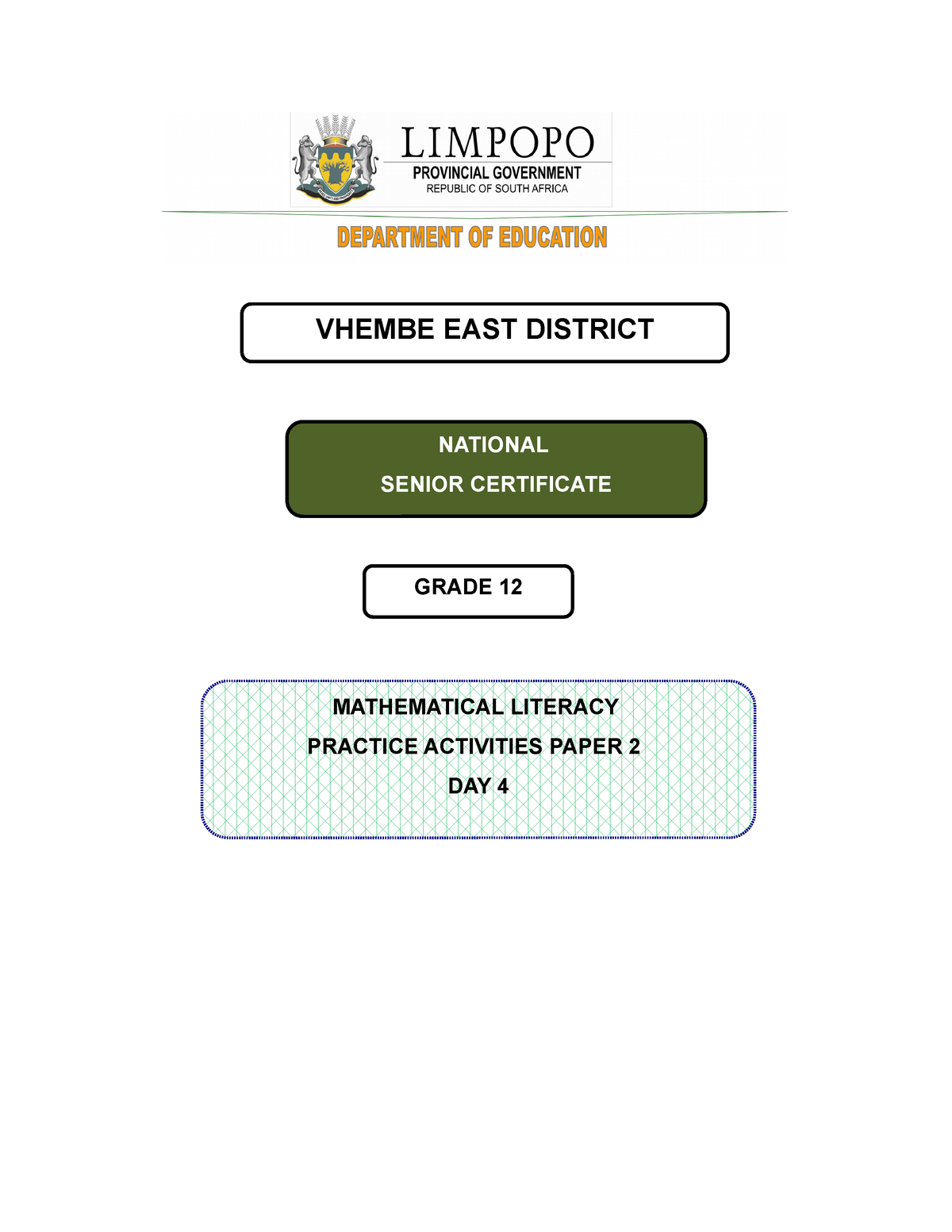 vhembe east district mathematics grade 10 assignment