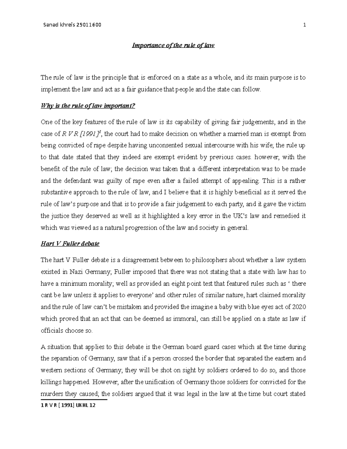 Importance of the rule of law editable - Sanad khreis 29011600 1 ...