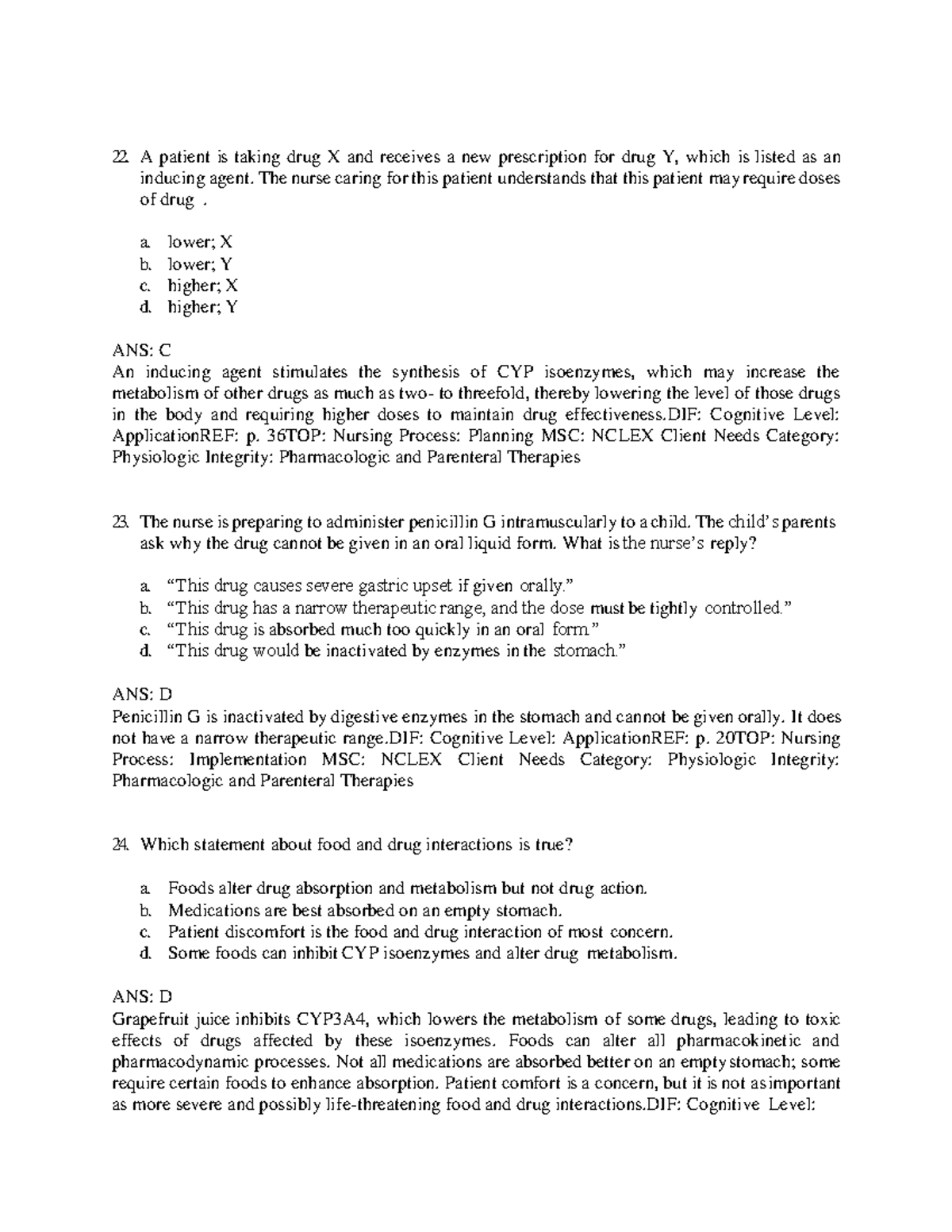 Test Bank-10 - NUR PHARMACOLOGY Test Bank Lehnes Pharmacotherapeutics ...