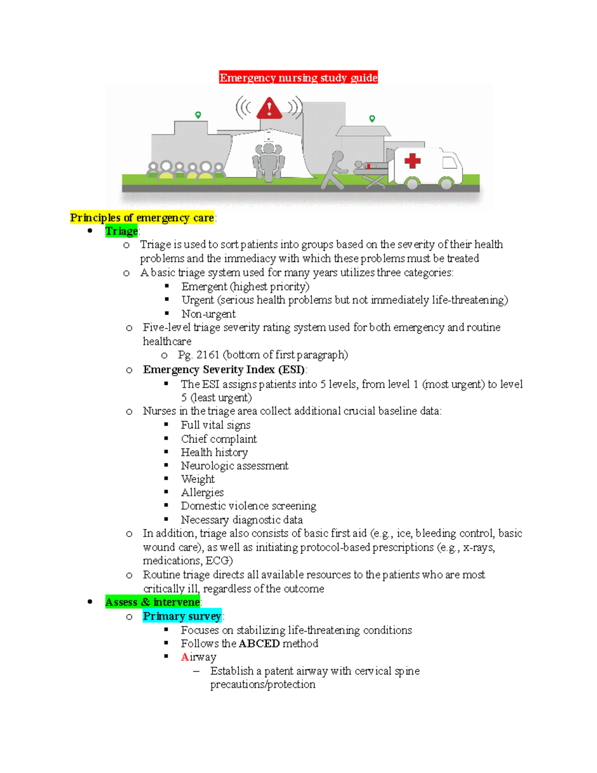 Emergency Nursing Study Guide (240) - Emergency Nursing Study Guide ...