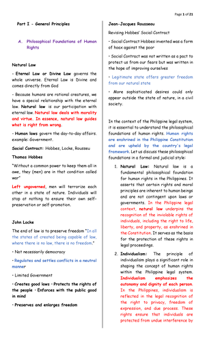 HR Midterms-Notes - Human rights - HUMAN RIGHTS LAW Chapter I & 2 ...