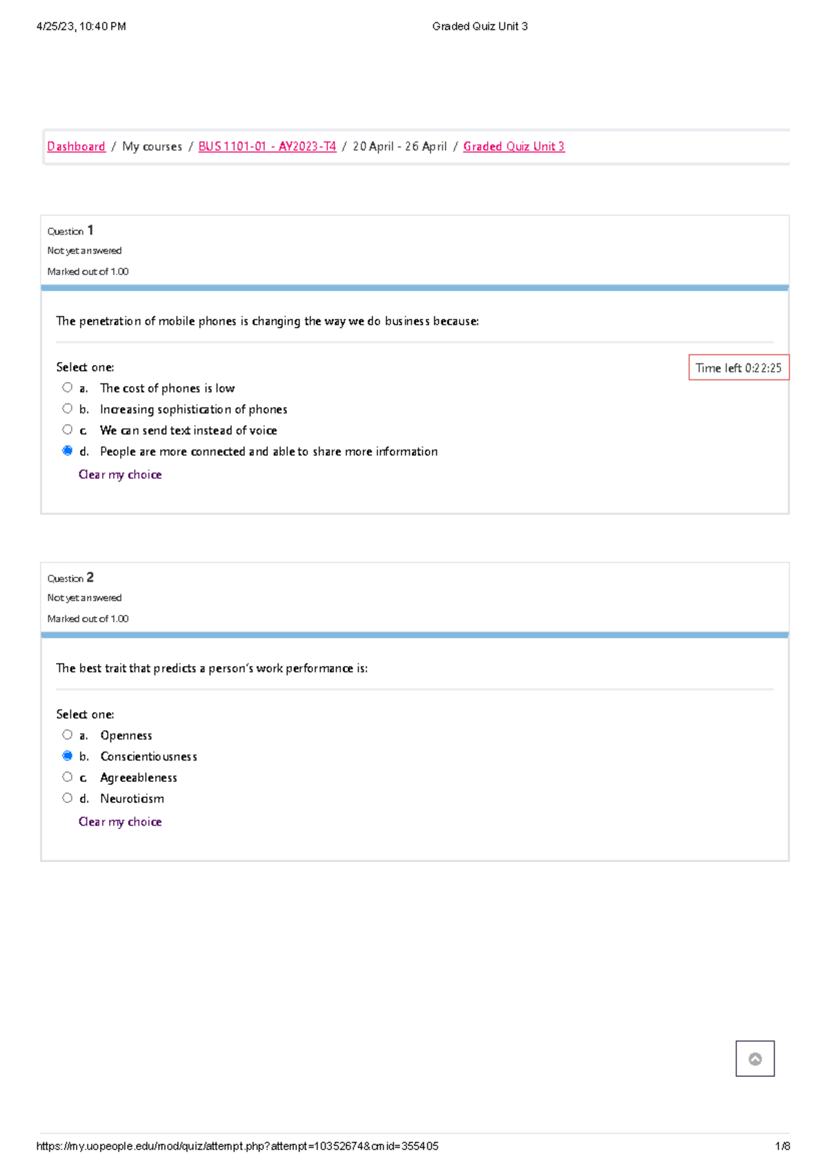 BUS 1101 Graded Quiz Unit 3 - Question 1 Not Yet Answered Marked Out Of ...