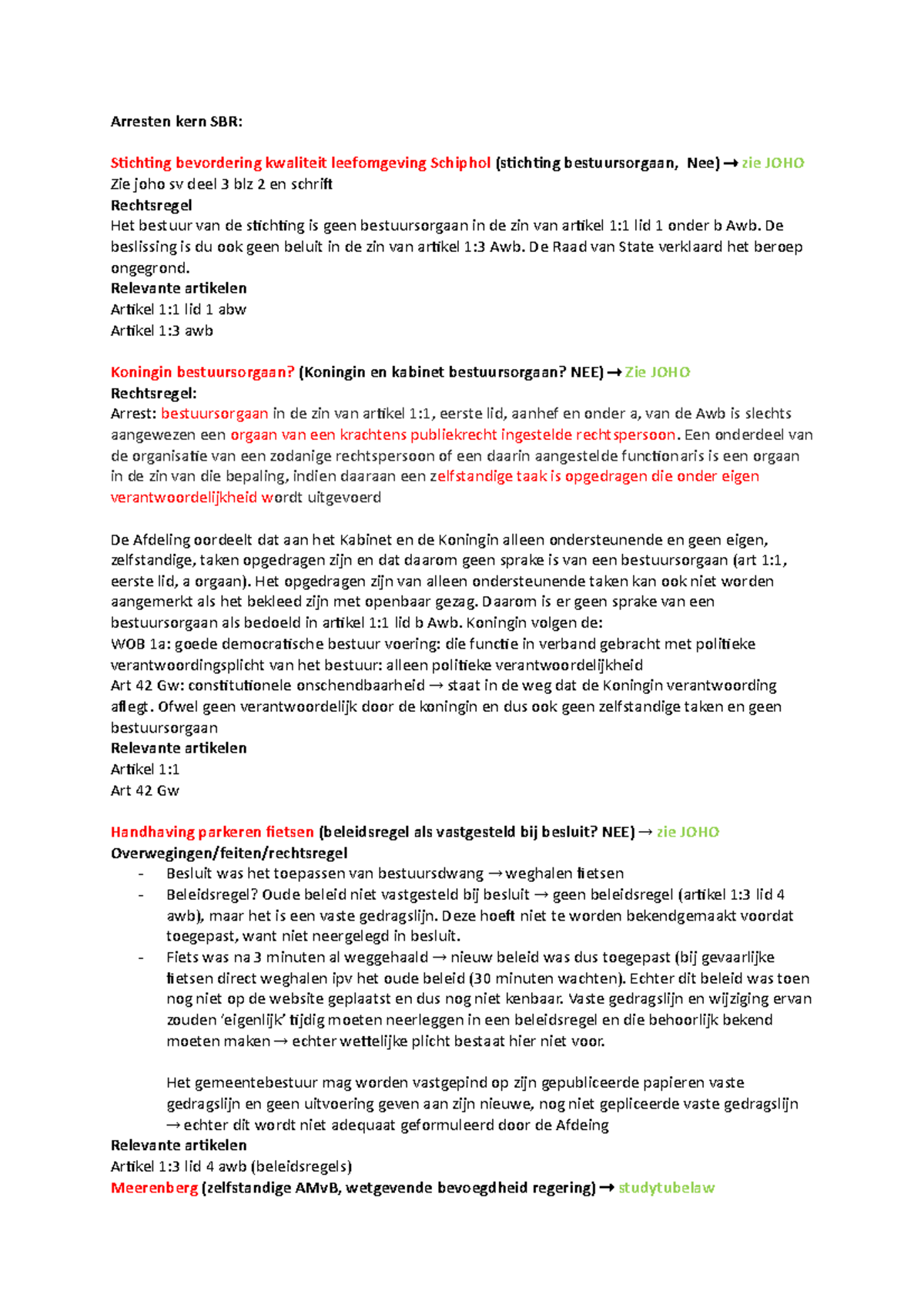 Arresten Kern GVR:SBR - Arresten Kern SBR: Stichting Bevordering ...