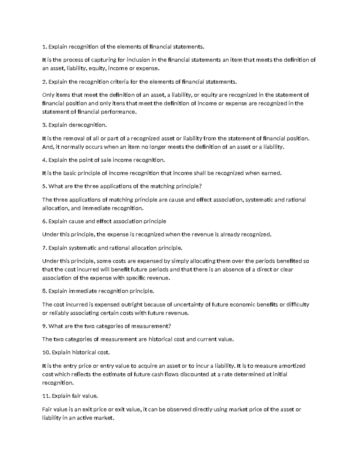 Cfas chap6 - chapter 6 - Explain recognition of the elements of ...