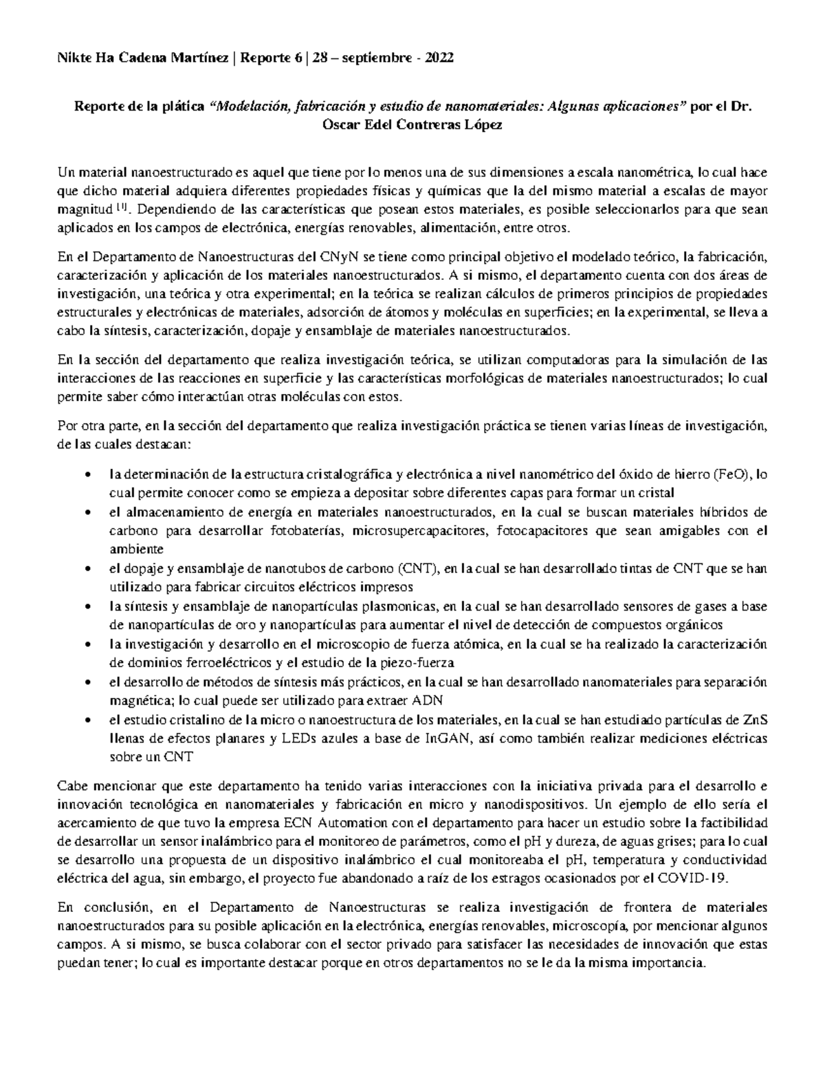 Reporte No. 6 de Temas Selectos - Nikte Ha Cadena Martínez | Reporte 6 ...