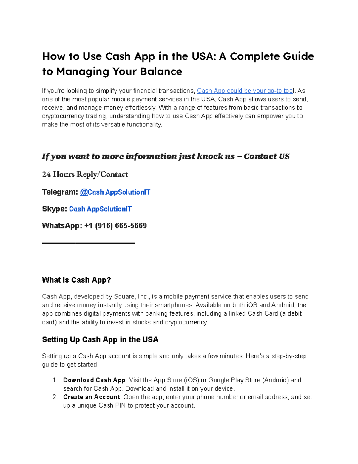 How to Use Cash App in the USA A Complete Guide to Managing Your ...