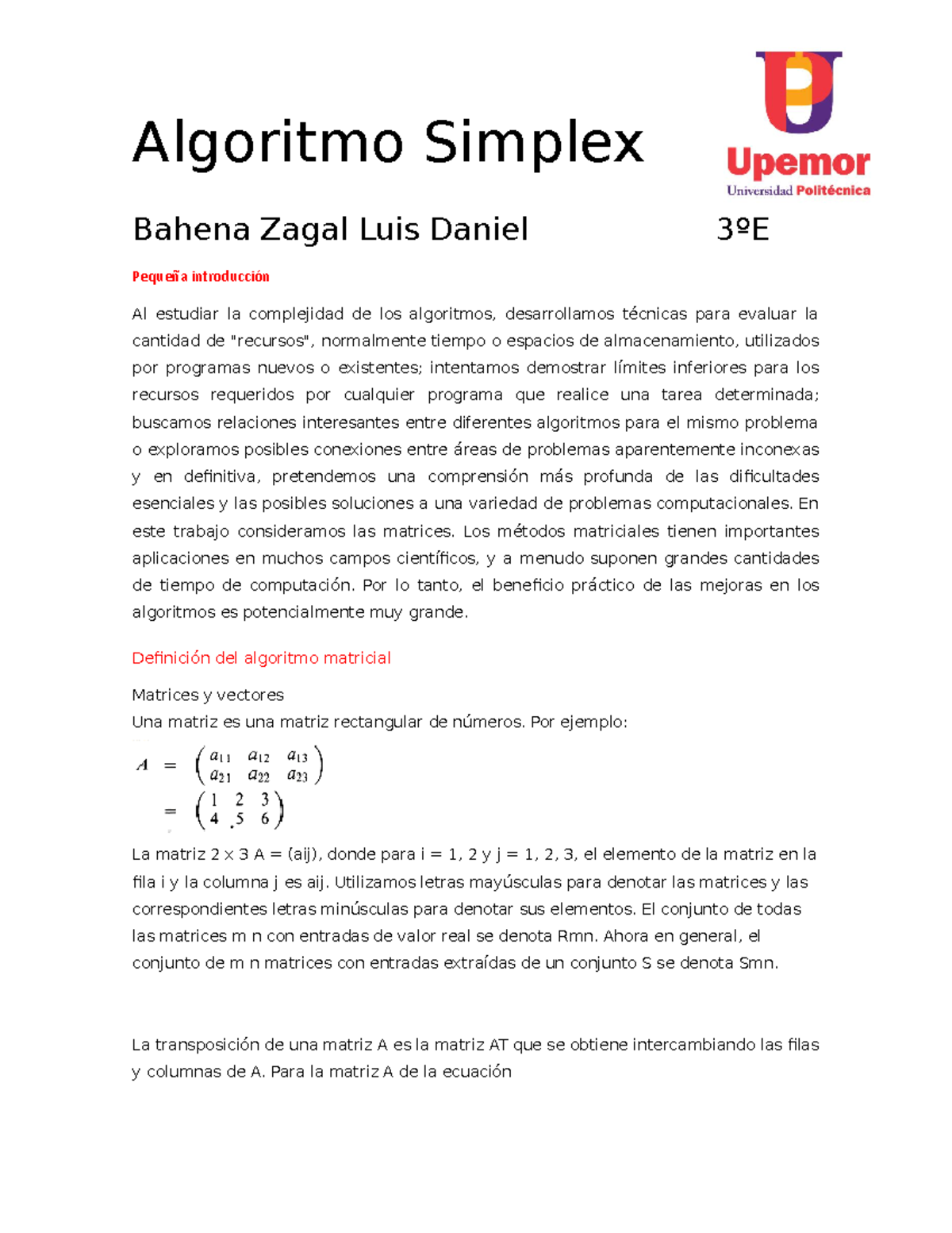 010722 - Bahena Zagal Luis Daniel Algoritmo Simplex - Algoritmo Simplex ...