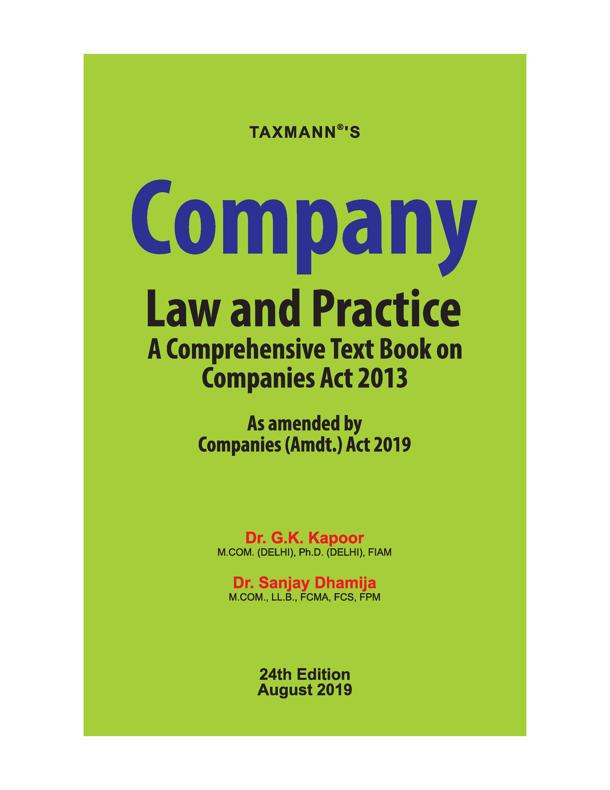 Taxman- Company Law - book - TAXMANN’S COMPANY LAW AND PRACTICE © All ...