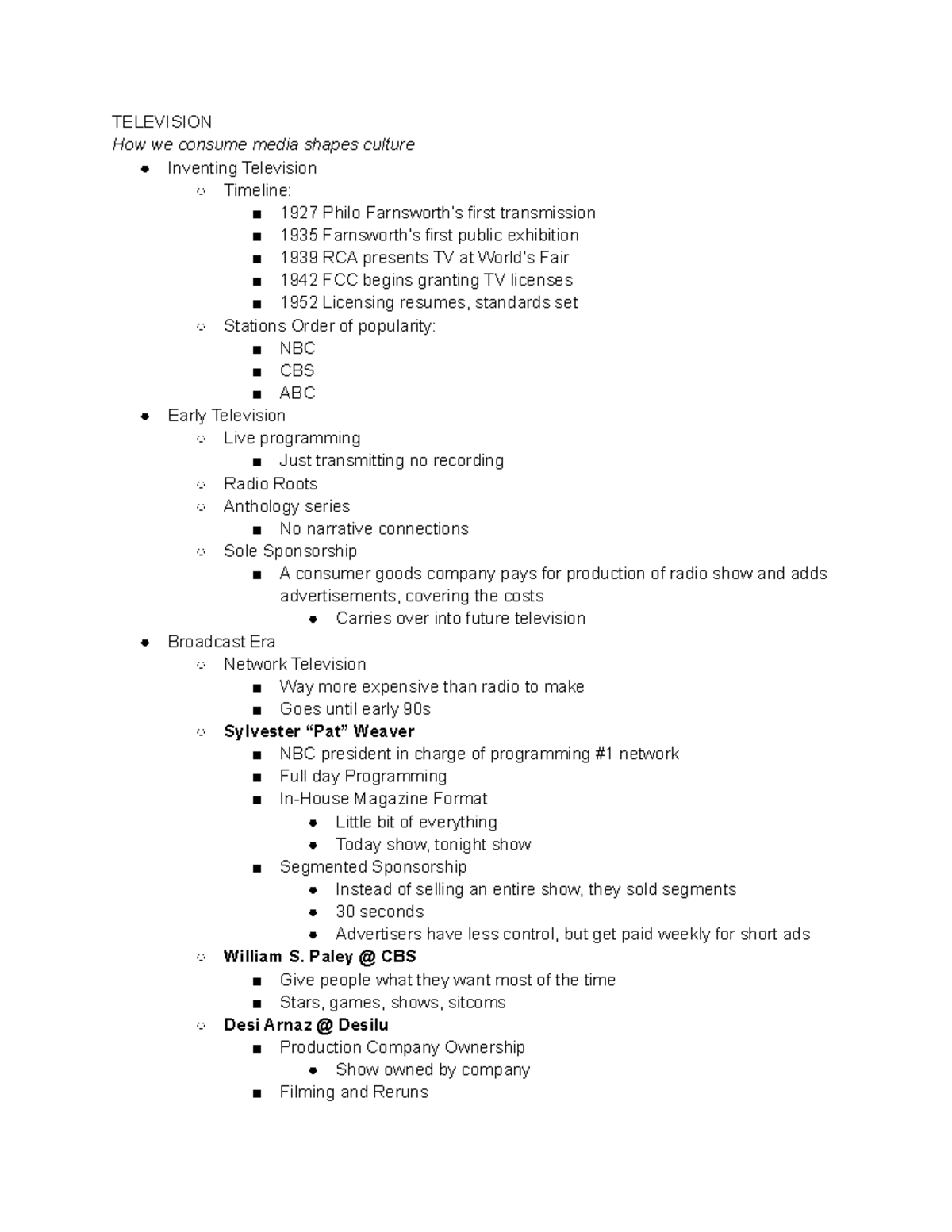EMST3010Jan30 - Lecture notes Unit1 - TELEVISION How we consume media ...