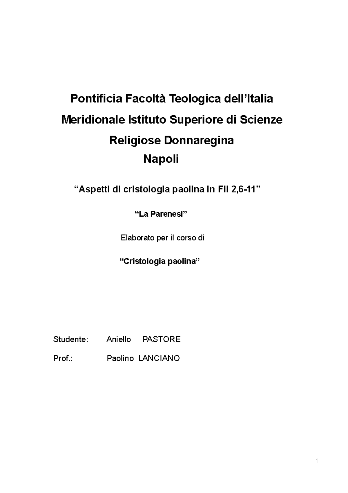 Eleborato lettere filippesi inno cristologico Pontificia