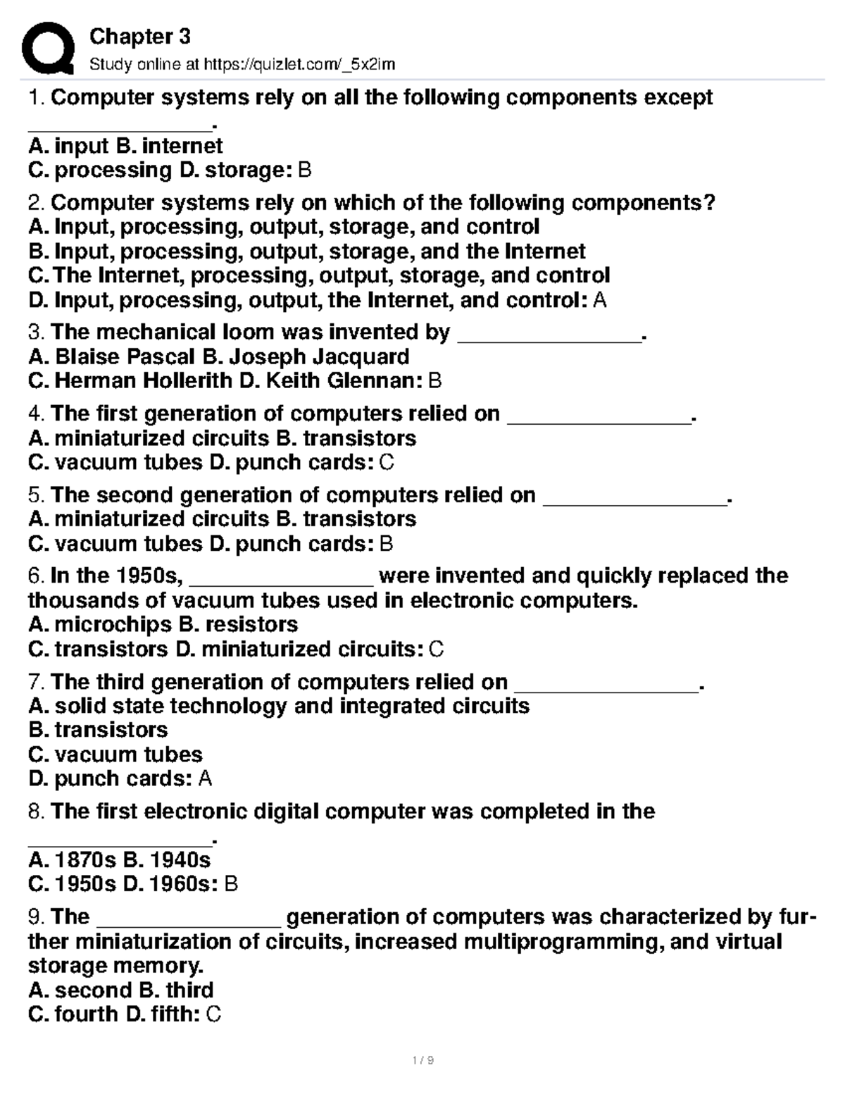 CH 3 - TTTTT - Study online at quizlet/_5x2im Computer systems rely on ...