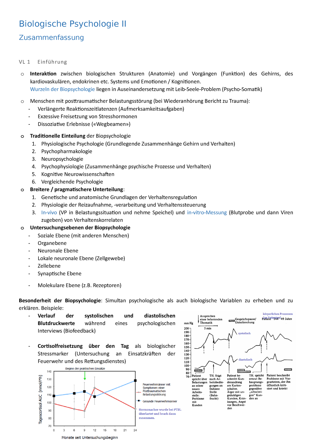 Biopsychologie2_Zusammenfassung - Biologische Psychologie II ...