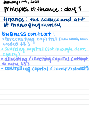 Test 1 Notes (chapter 1-3) - Chapter 1: The Role Of Managerial Finance ...