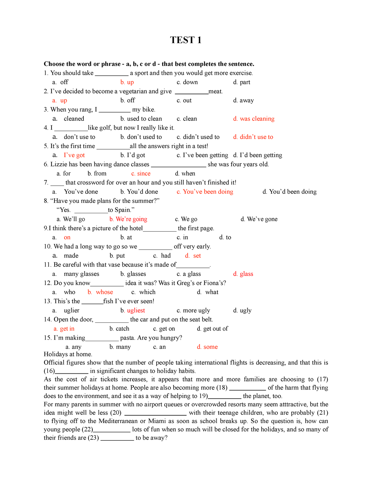 [Ans]Practice Test 3 - gggggggggg - TEST 1 Choose the word or phrase ...