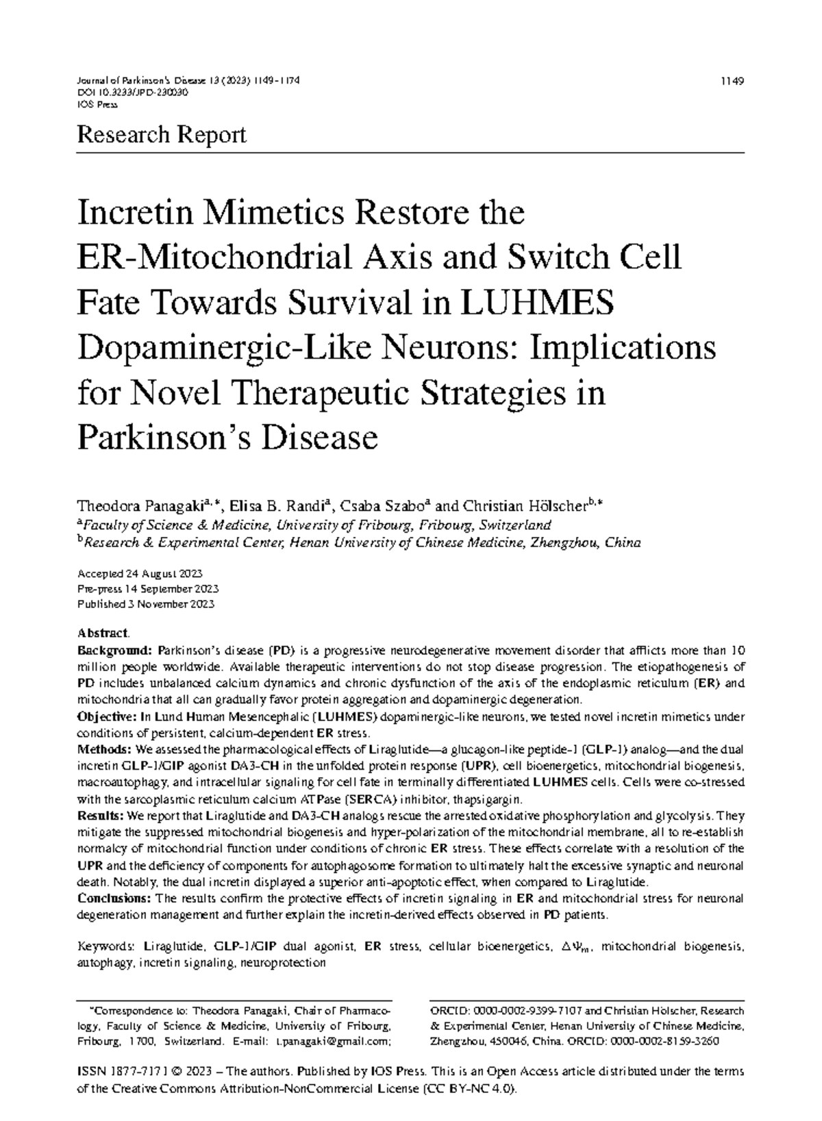 Articulo Ovid Importante - Journal of Parkinson’s Disease 13 (2023 ...