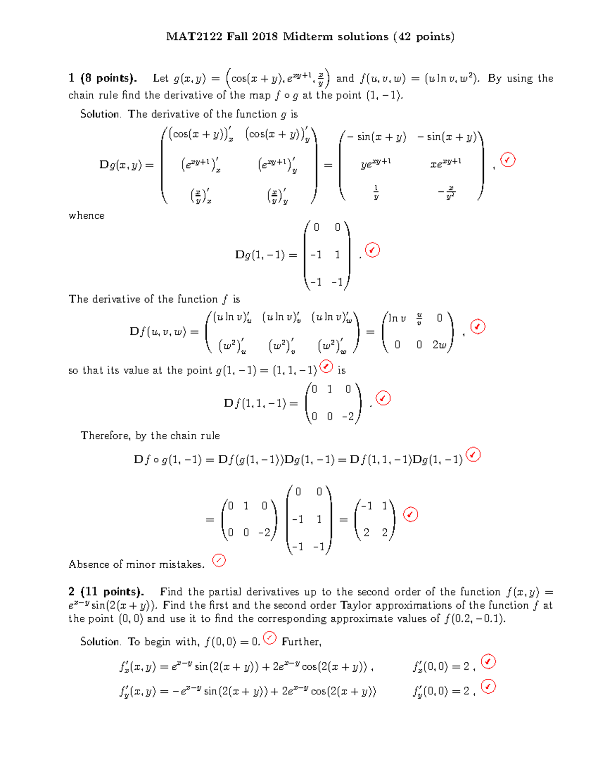 Midterm November Fall 2018, questions and answers - MAT2122 Fall 2018 ...