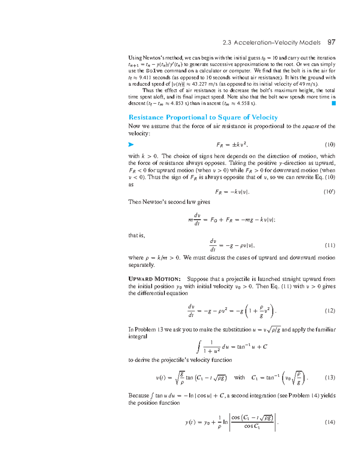 Differentialequations (2)38 2 AccelerationVelocity Models 97
