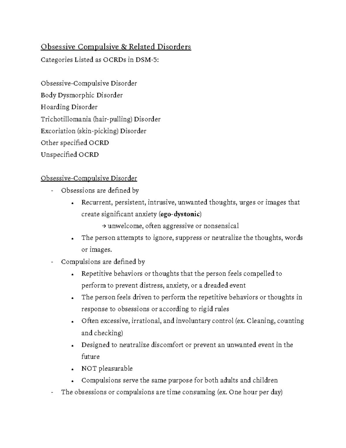 Obsessive Compulsive & Related Disorders - Obsessive Compulsive ...