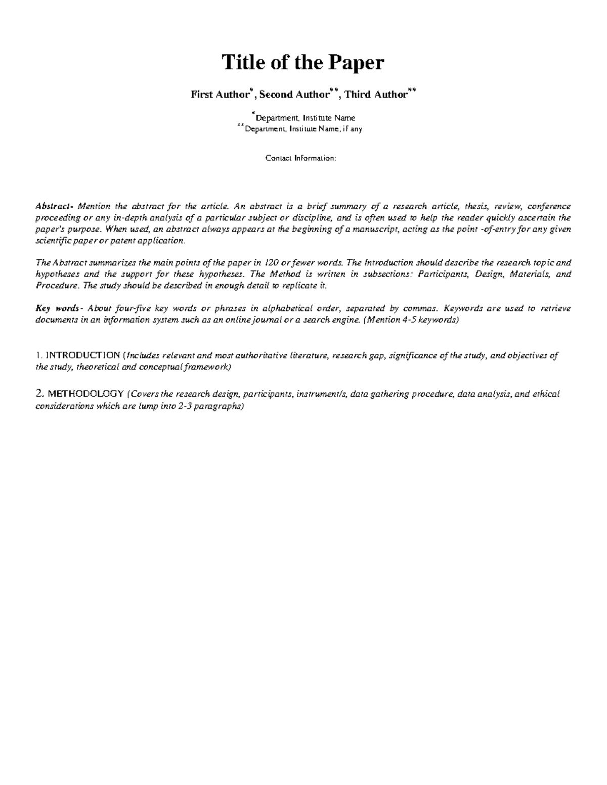 Final Paper - expe psych - Title of the Paper First Author*, Second ...