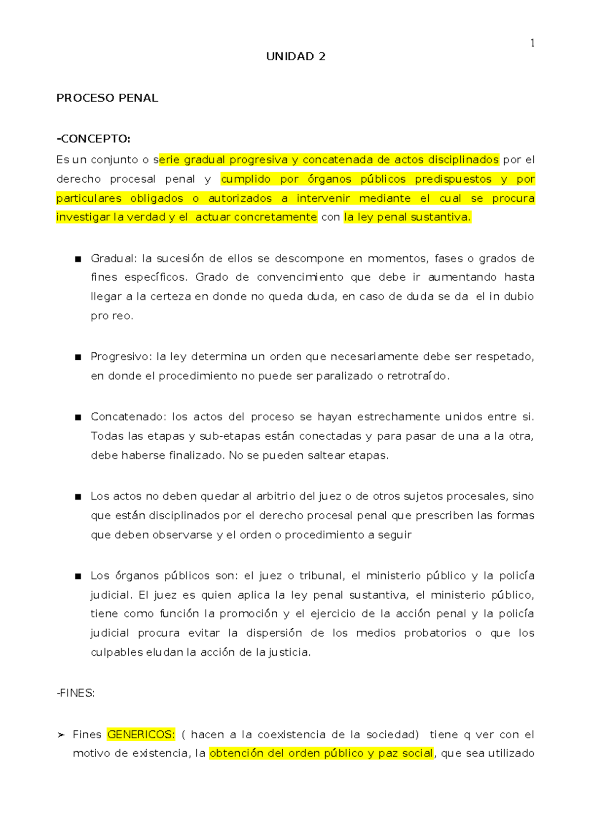 Unidad 2-1 - Principios del proceso penal - UNIDAD 2 PROCESO PENAL ...