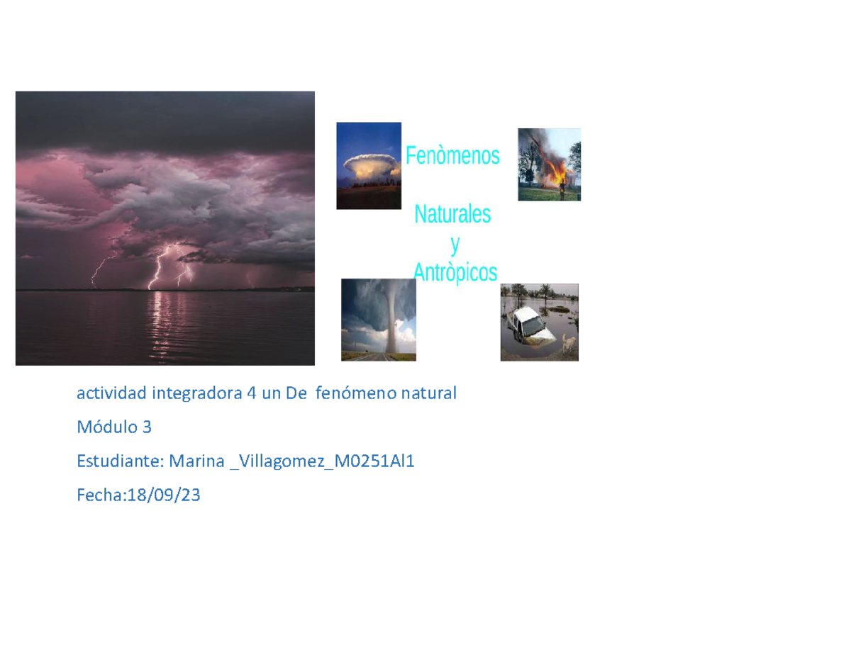 Actividad Integradora 4 Un Fenómeno Natural 2018 www.studocu.com