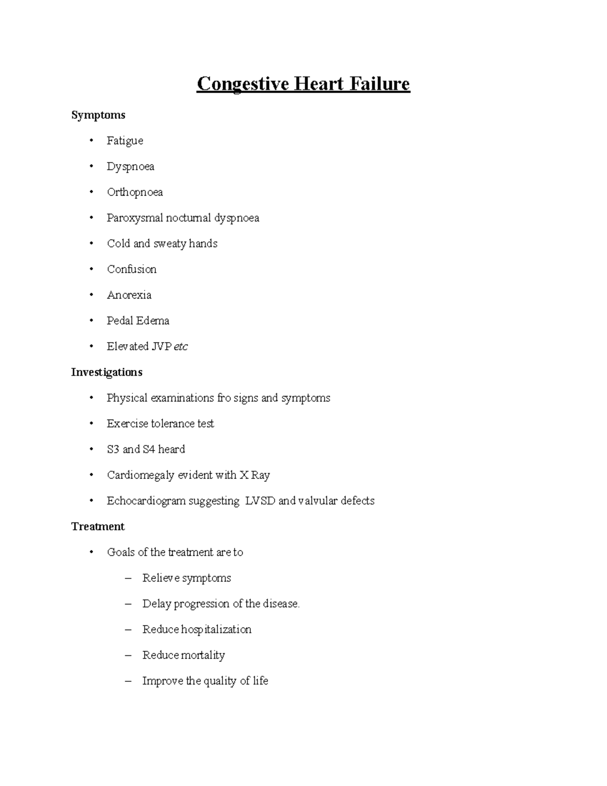 CHF - its lecture notes - Congestive Heart Failure Symptoms Fatigue ...
