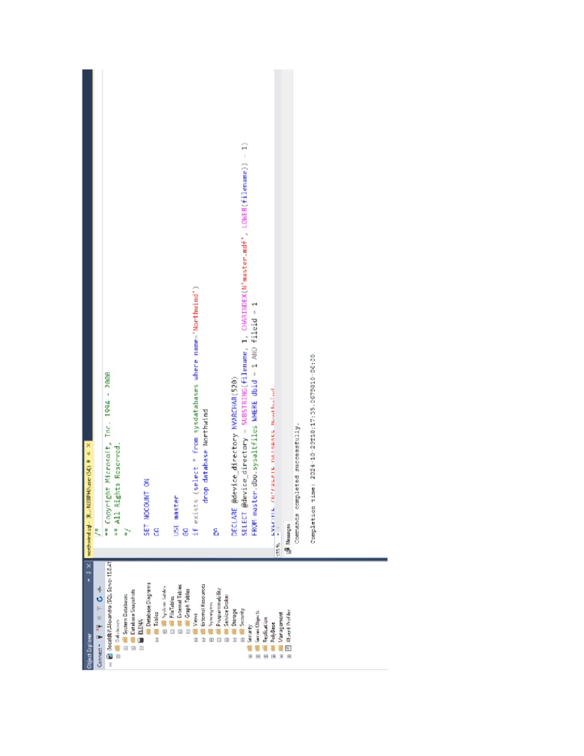 EJERCICIO DE LA UNIDAD 5 - Object Explorer northwind - [R...-N39IPHJ ...